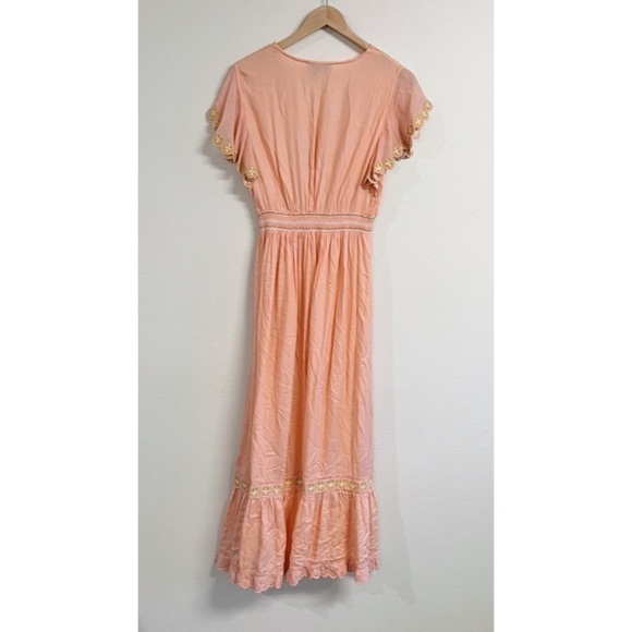 Cleobella Embroidered Eyelet Plunge Camelia Maxi Dress - Picture 4 of 10